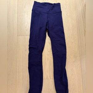 Blue Lululemon Cross Detailed Leggings